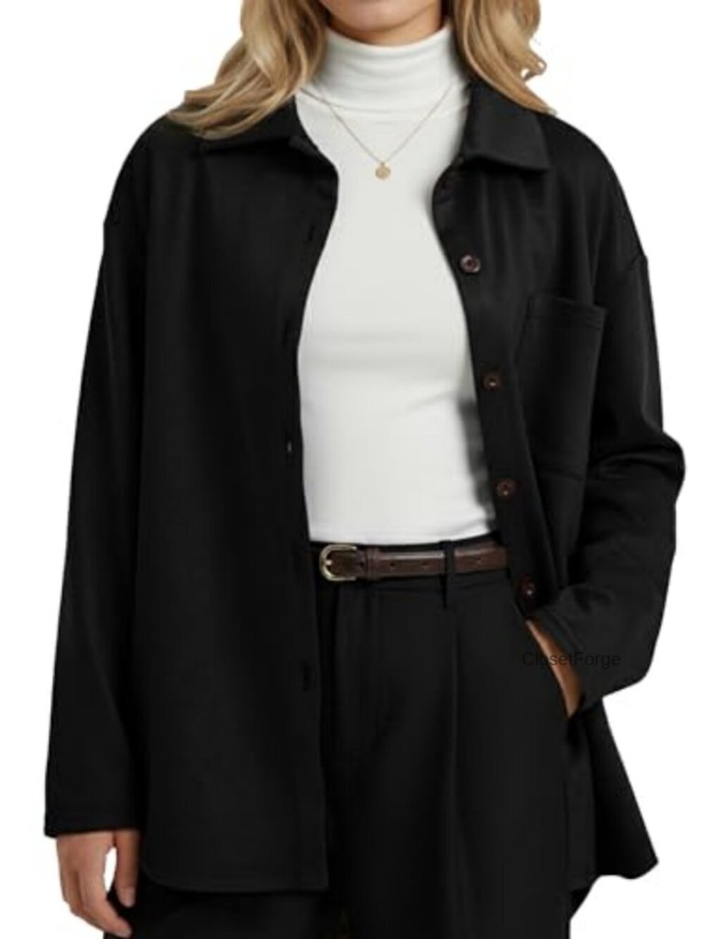 Faux Suede Button Down Shirt Womens Long Sleeve Blouse Casual Fall Top